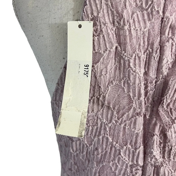 Aqua NEW Halter Top Dress Size Large Light Purple Lavender Lace Overlay Floral - Picture 8 of 10